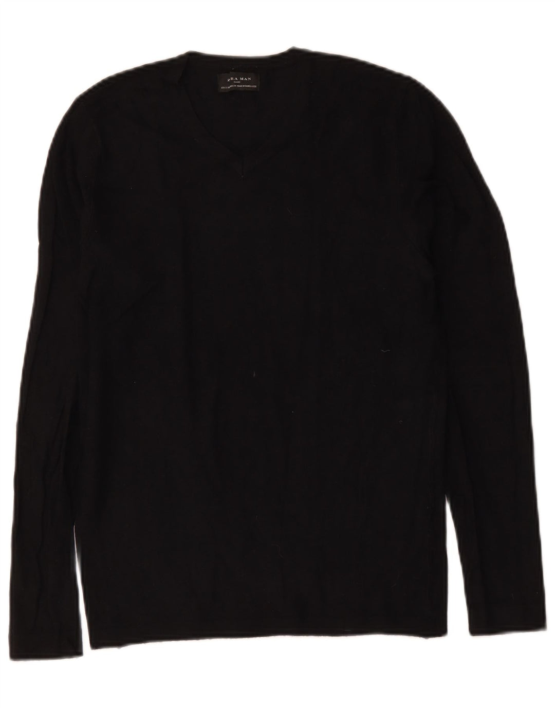 Zara Hombre Jersey Con Cuello En V Jersey Pequeño Negro