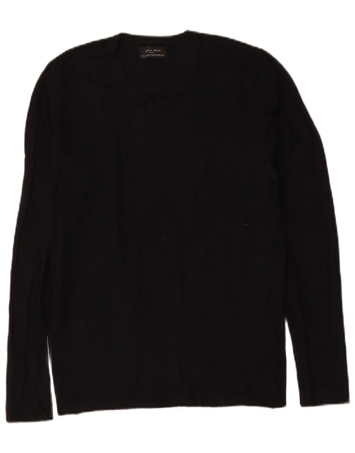 Zara Hombre Jersey Con Cuello En V Jersey Pequeño Negro