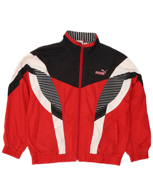 Puma Chaqueta de chándal para hombre con bloques de color rojo medio Poliéster