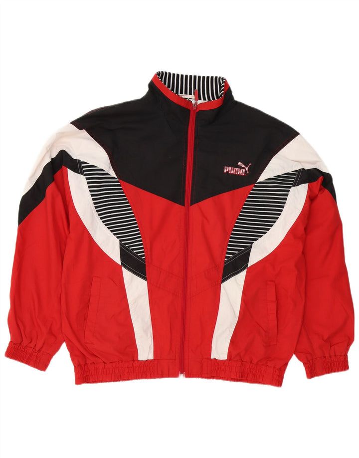 Puma Chaqueta de chándal para hombre con bloques de color rojo medio Poliéster