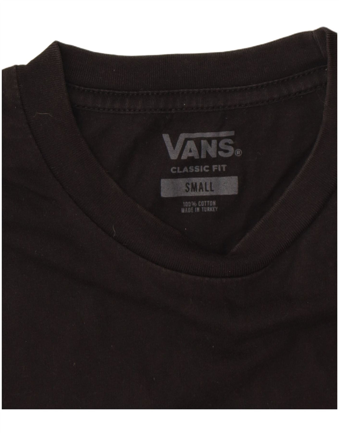 VANS Camiseta gráfica de corte clásico para hombre Top Small Black Cotton