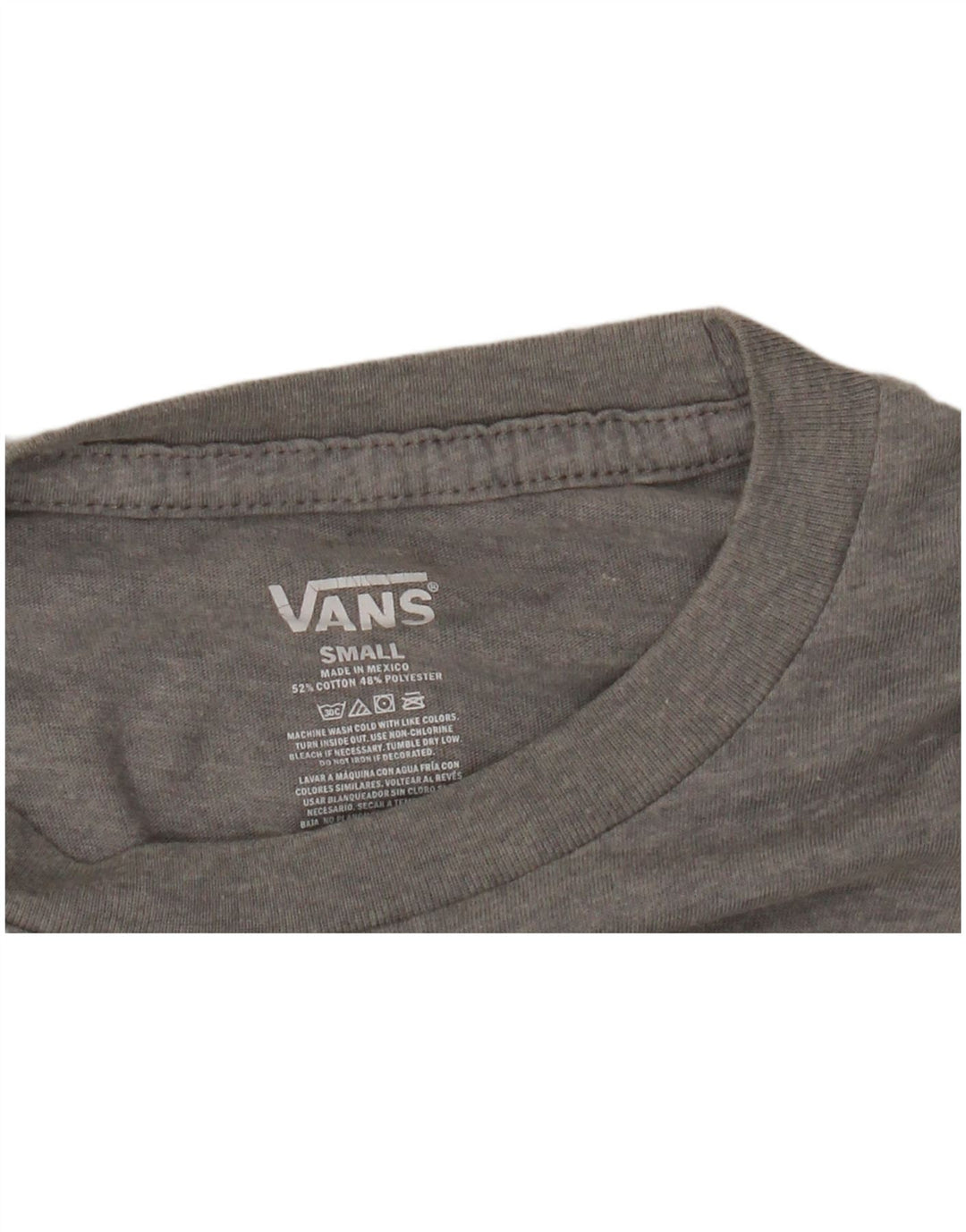 VANS Camiseta gráfica para mujer de manga larga UK 10 Small Grey Cotton
