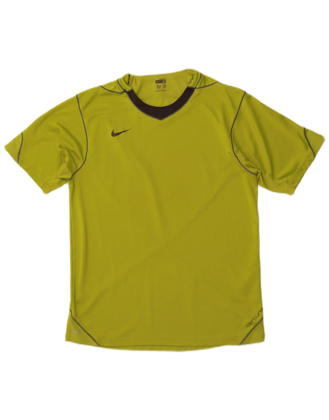 NIKE Hombre Mercurial Camiseta Top Poliéster Color Block Verde Medio