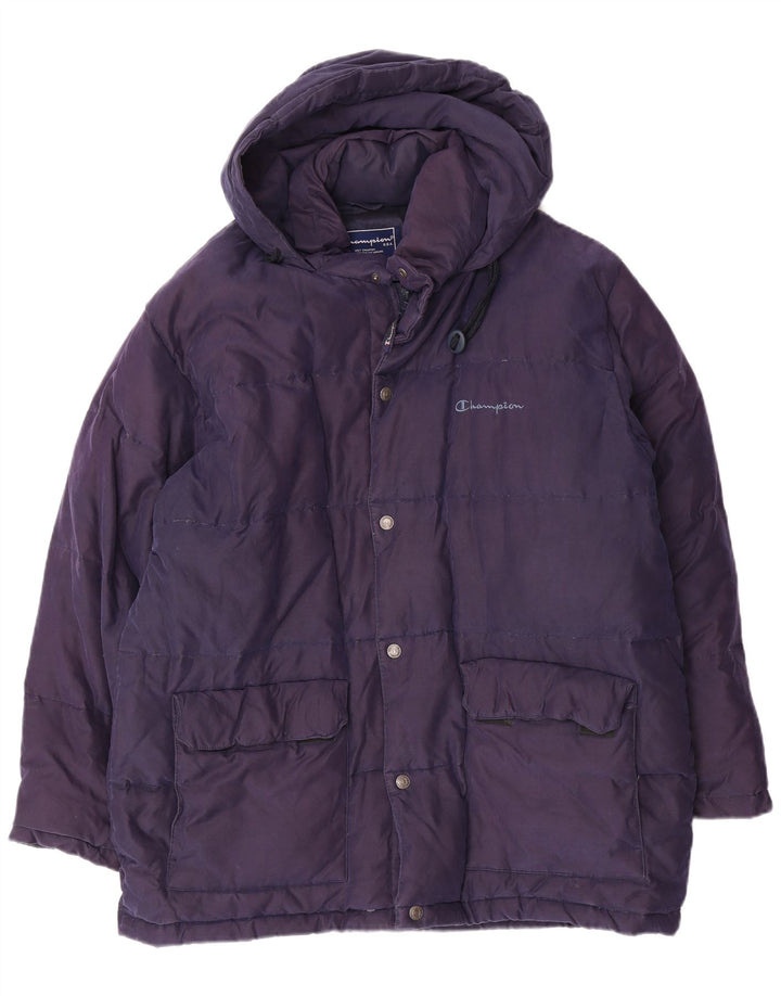 CHAMPION Chaqueta acolchada con capucha para hombre UK 38 Medium Azul marino Nylon