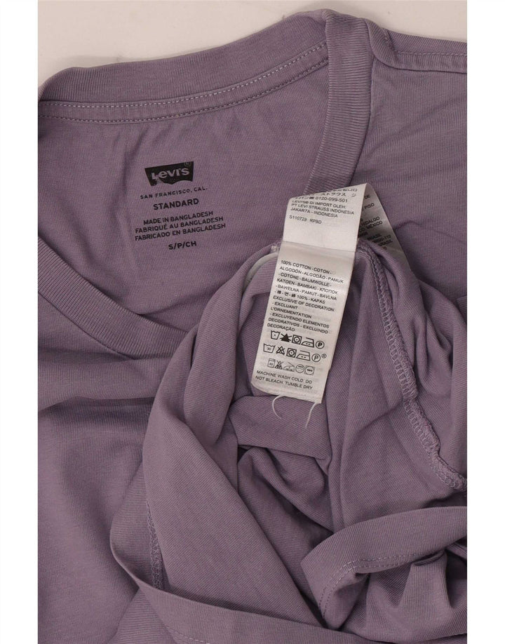 Levi's Camiseta estándar para hombre Top Small de algodón morado