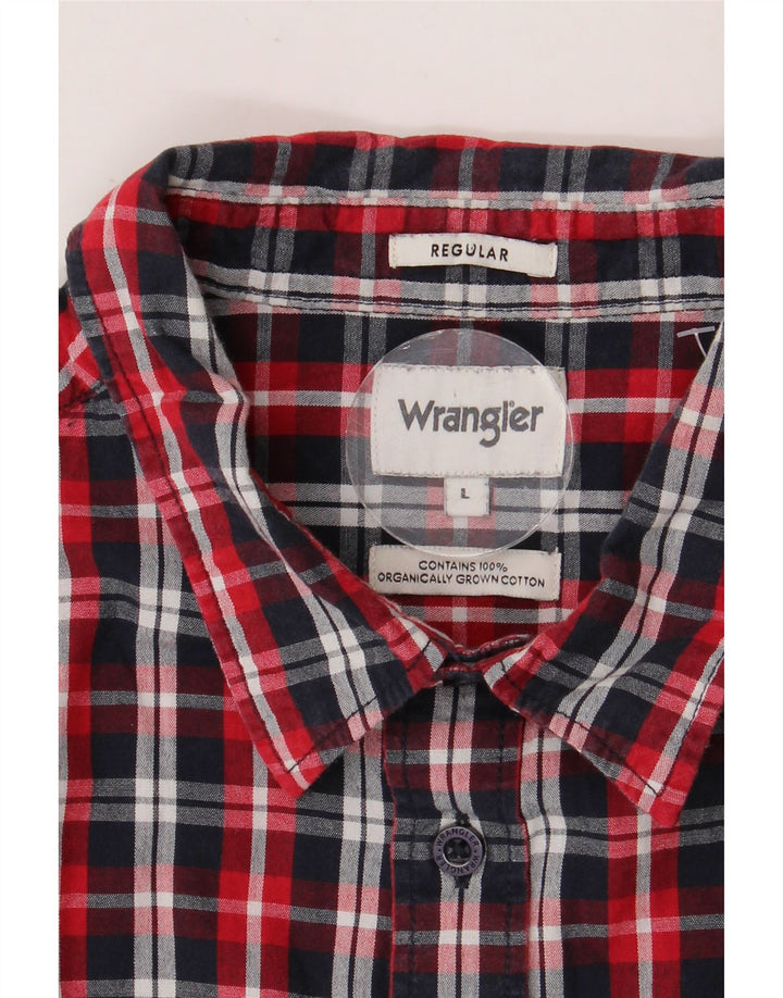 WRANGLER Camisa de manga corta para hombre con ajuste regular y cuadros grandes multicolores
