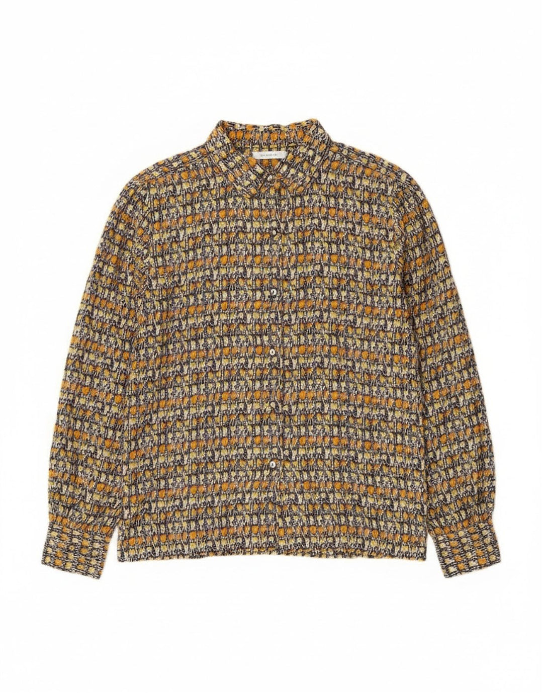 Vintage mujer patrón abstracto camisa Reino Unido 14 grande multicolor