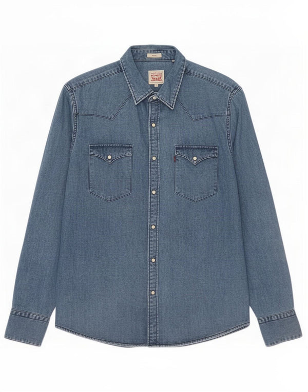 Levi's Camisa vaquera slim fit de algodón azul pequeño para hombre