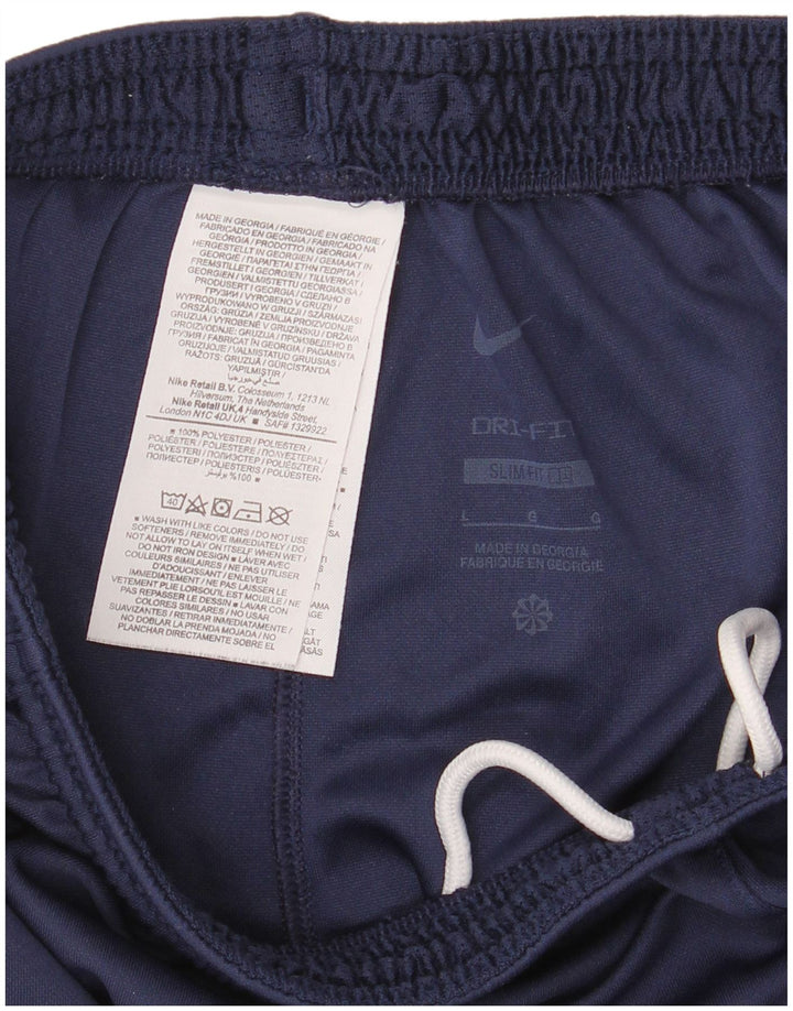 NIKE Pantalones cortos deportivos Dri Fit Slim Fit para hombre, tamaño grande, poliéster azul marino