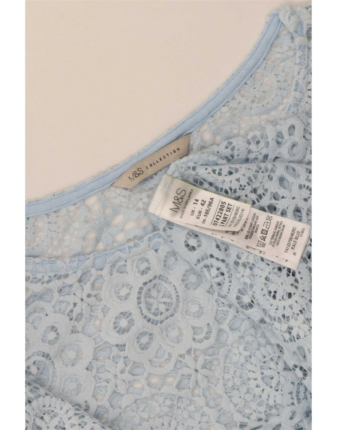Marks & Spencer Blusa para mujer Top UK 44 Grande Poliamida floral azul