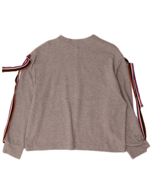 Zara Mujer Top Manga Larga ES 44 Poliéster Gris Medio