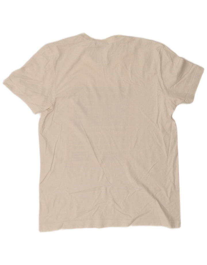 Adidas Camiseta gráfica para hombre Top mediano de algodón blanco roto