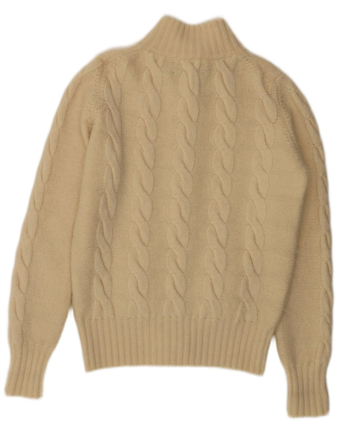 VINTAGE Suéter Cárdigan para Mujer EU 38 Mediana Lana Blanca