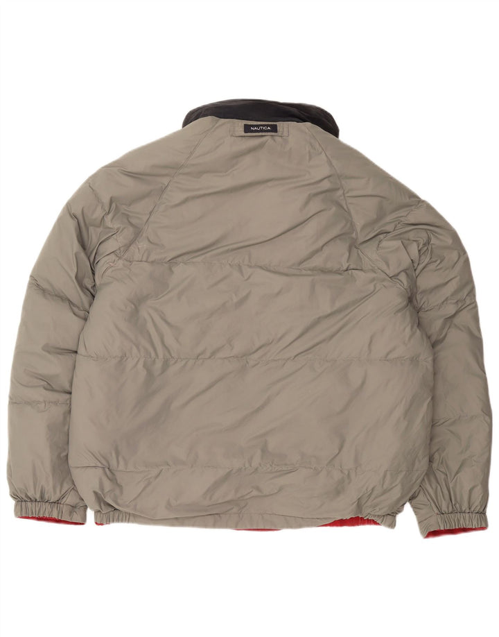 NAUTICA Chaqueta reversible acolchada con capucha para hombre UK 40 Large Red Colourblock