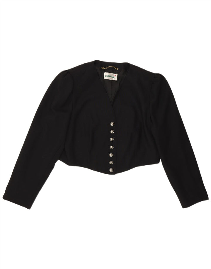 PETRESSA Womens Bolero Jacket EU 40 Medium Black Polyester