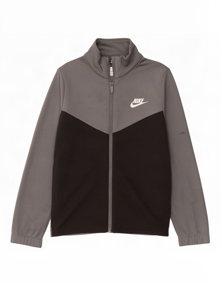 Nike - Chaqueta de chándal gráfica para niños de 8 a 9 años, color gris pequeño