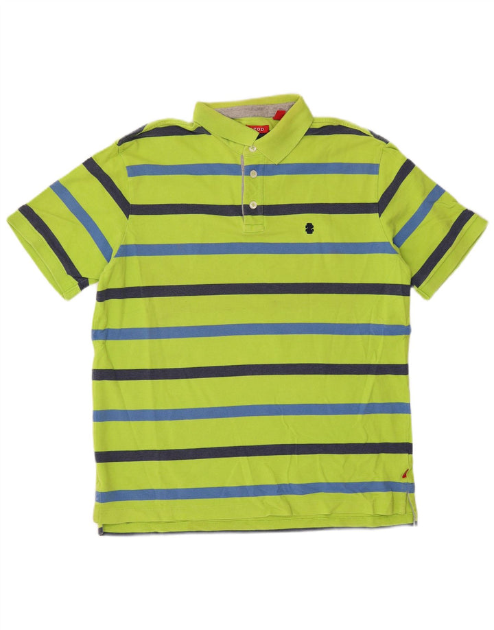 Izod Polo Hombre De Algodón A Rayas Verde Grande