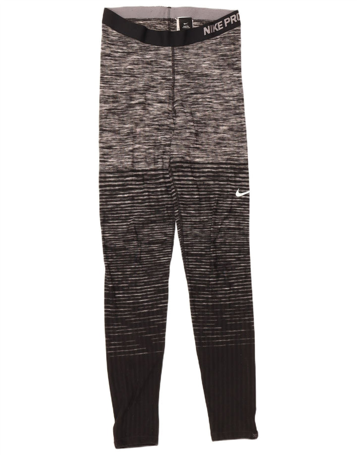 NIKE Leggings gráficos para mujer UK 44 Grande Poliéster a rayas negras