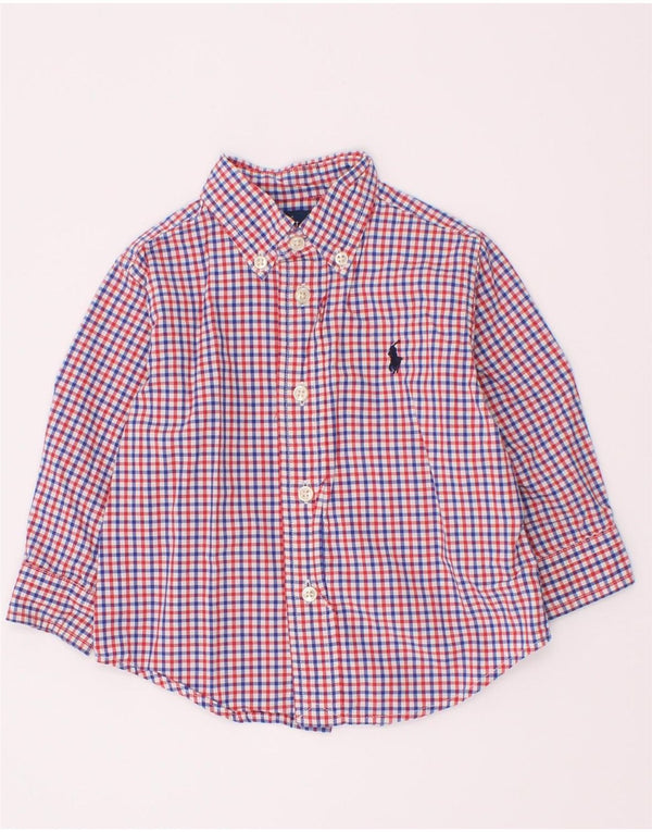 Ralph Lauren Camisa para bebé niño 9-12 meses Algodón a cuadros rojo