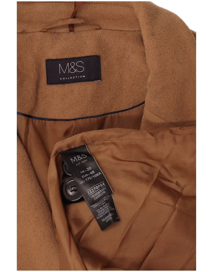 Marks & Spencer Abrigo para mujer UK 20 2XL Lana marrón