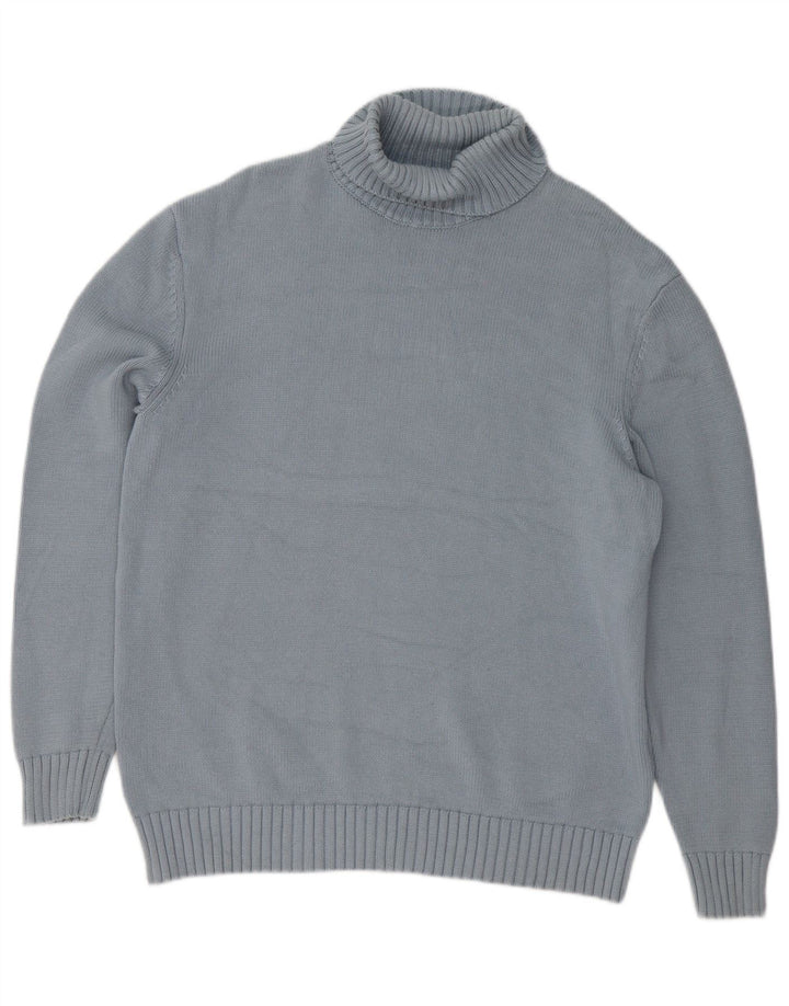 Zara Hombre Jersey De Cuello Vuelto Jersey Grande Azul
