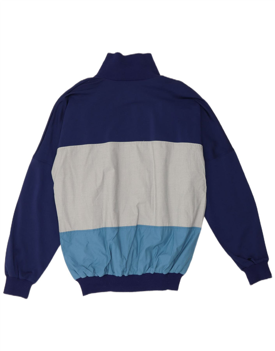 Vintage hombres chándal top chaqueta grande multicolor colorblock poliéster