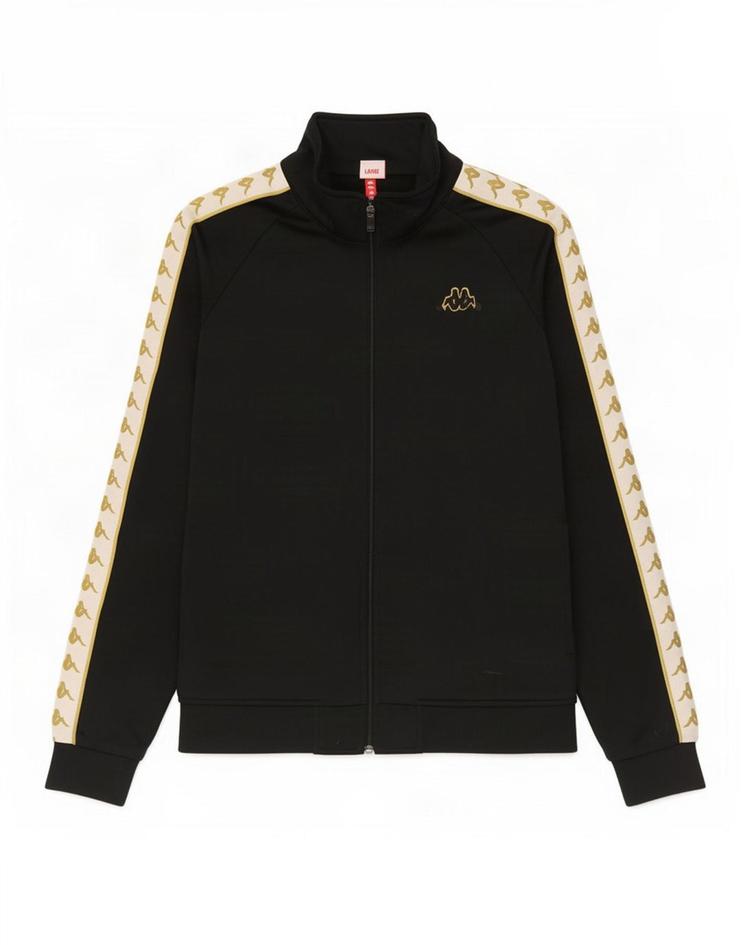Kappa Mens Graphic Chándal Top Chaqueta Grande Negro Colorblock Poliéster