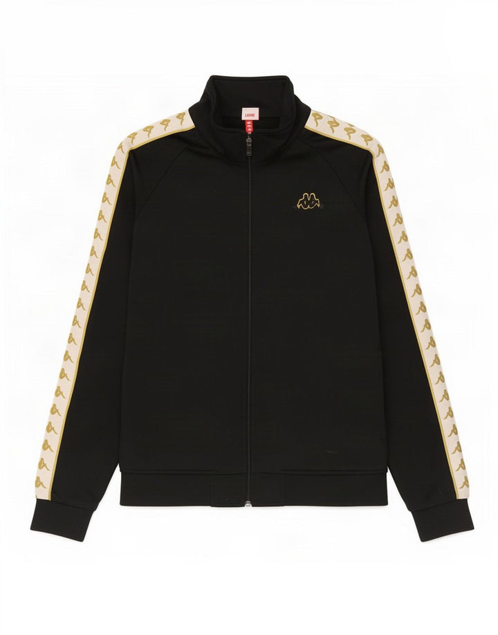 Kappa Mens Graphic Chándal Top Chaqueta Grande Negro Colorblock Poliéster