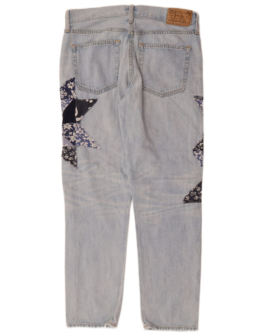 POLO RALPH LAUREN Vaqueros Rectos Mujer W26 L26 Algodón Patchwork Azul