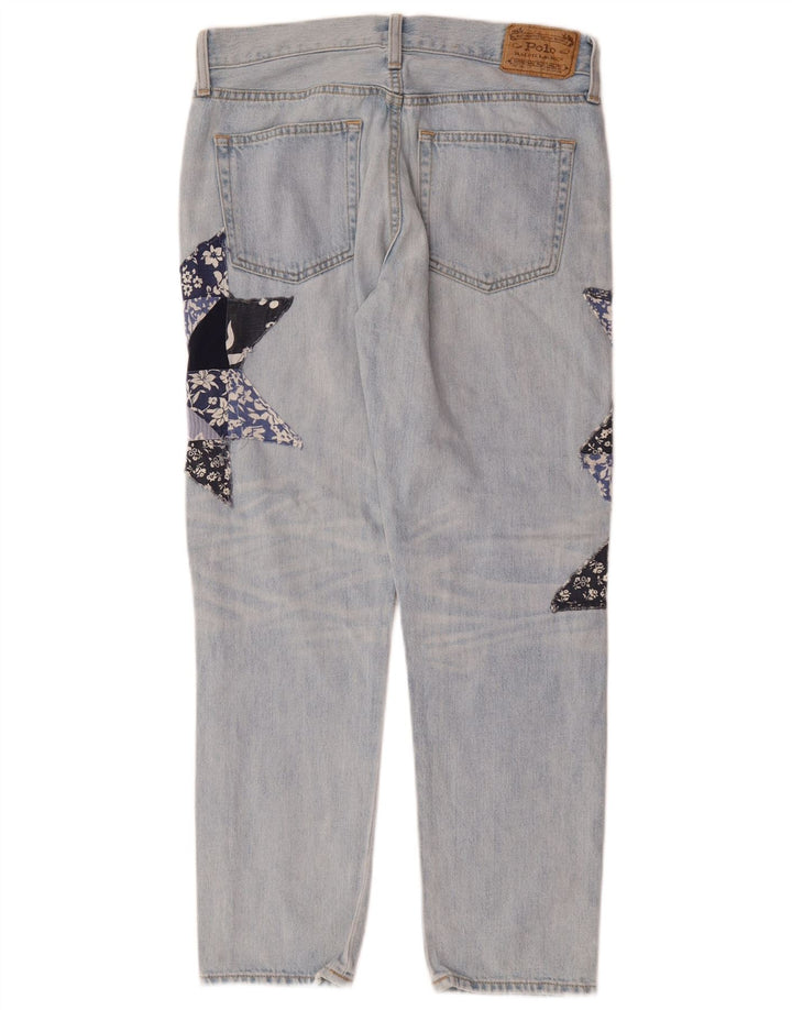 POLO RALPH LAUREN Vaqueros Rectos Mujer W26 L26 Algodón Patchwork Azul
