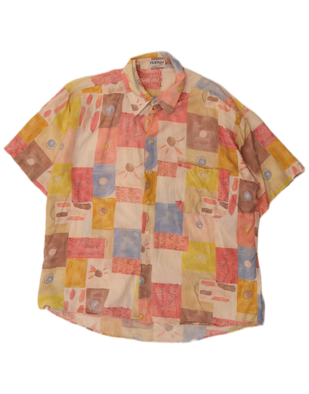 Vertigo Camisa de manga corta para hombre 2XL Patchwork multicolor