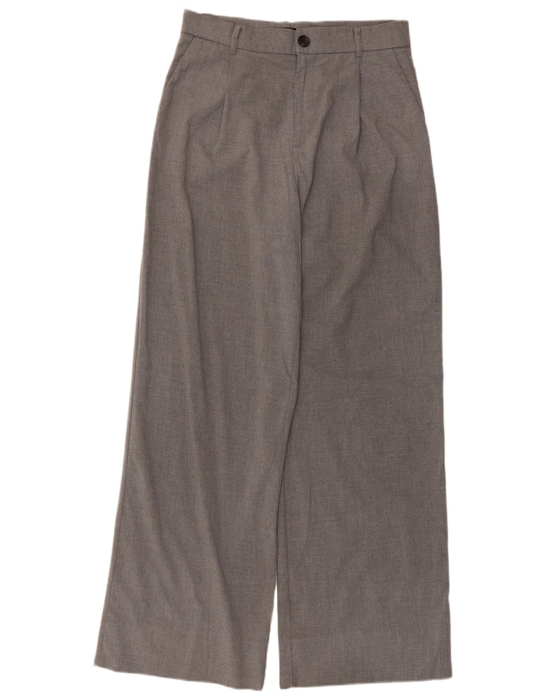 Zara Mujer Pantalón Chino De Pierna Ancha Mediano W30 L30 Gris