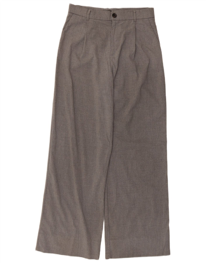 Zara Mujer Pantalón Chino De Pierna Ancha Mediano W30 L30 Gris