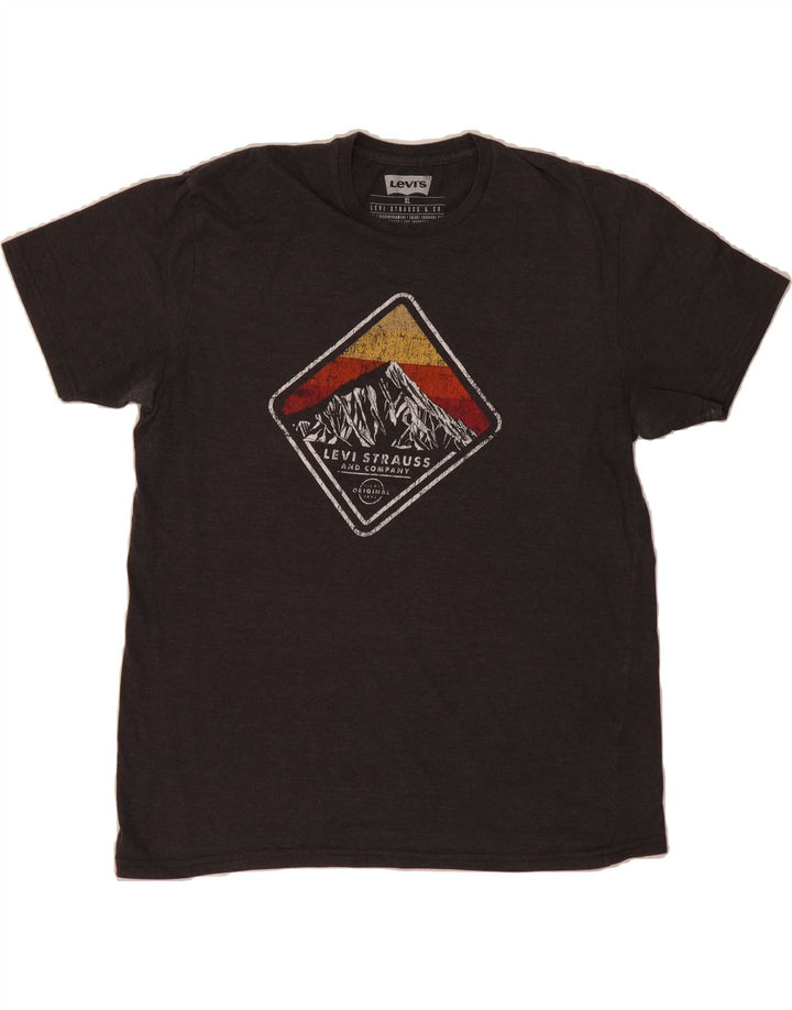 LEVI'S Mens Graphic T-Shirt Top XL Grey Cotton Vintage Levi's and Second-Hand Levi's from Messina Hembry 