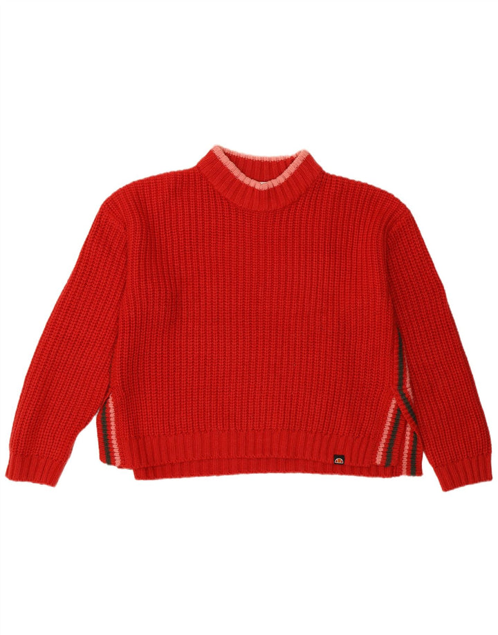 Ellesse Suéter tipo jersey con cuello de tortuga de gran tamaño para mujer UK 10 Small Red