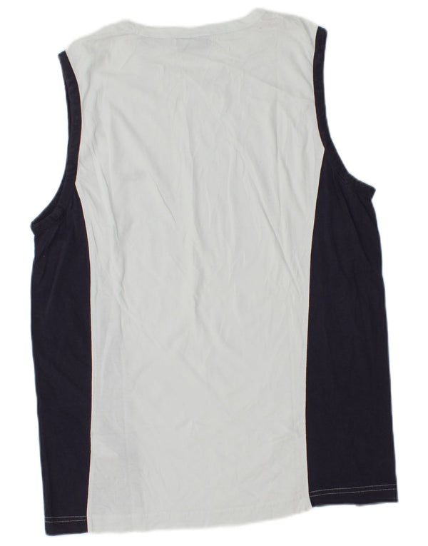 Fila Mens Vest Top Small Blanco Colorblock