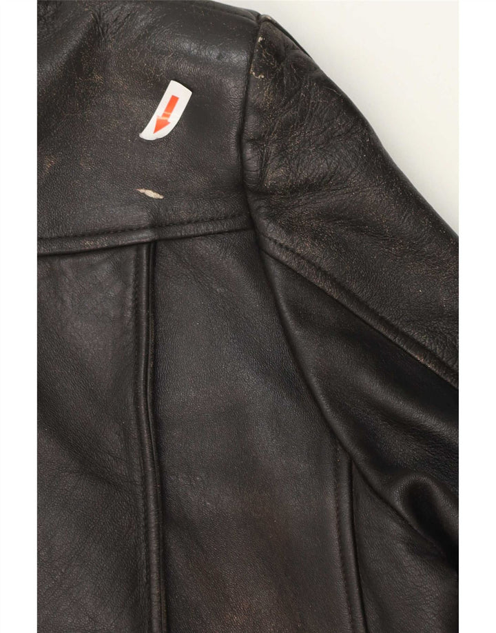 Vintage hombres chaqueta de cuero Reino Unido 40 grande negro