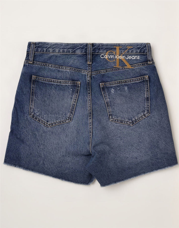 Pantalones cortos de mezclilla desgastados Calvin Klein para mujer W29 Algodón azul medio