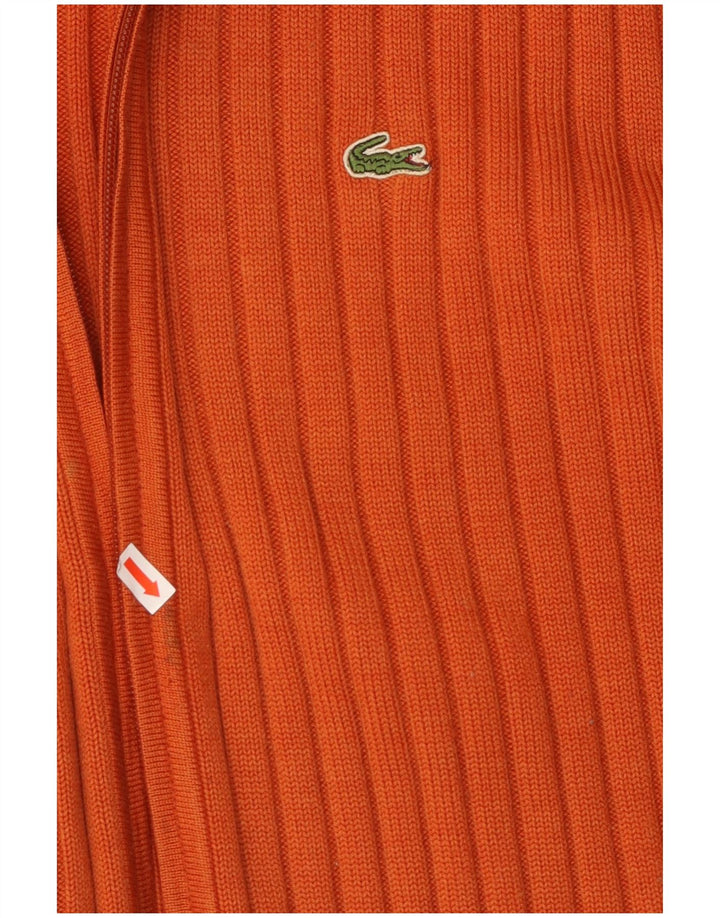 LACOSTE Suéter tipo cárdigan para hombre Talla 7 2XL Lana naranja