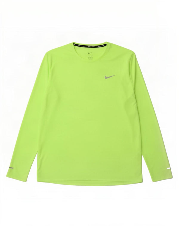 Nike Hombre Dri Fit Top Manga Larga XL Poliéster Verde