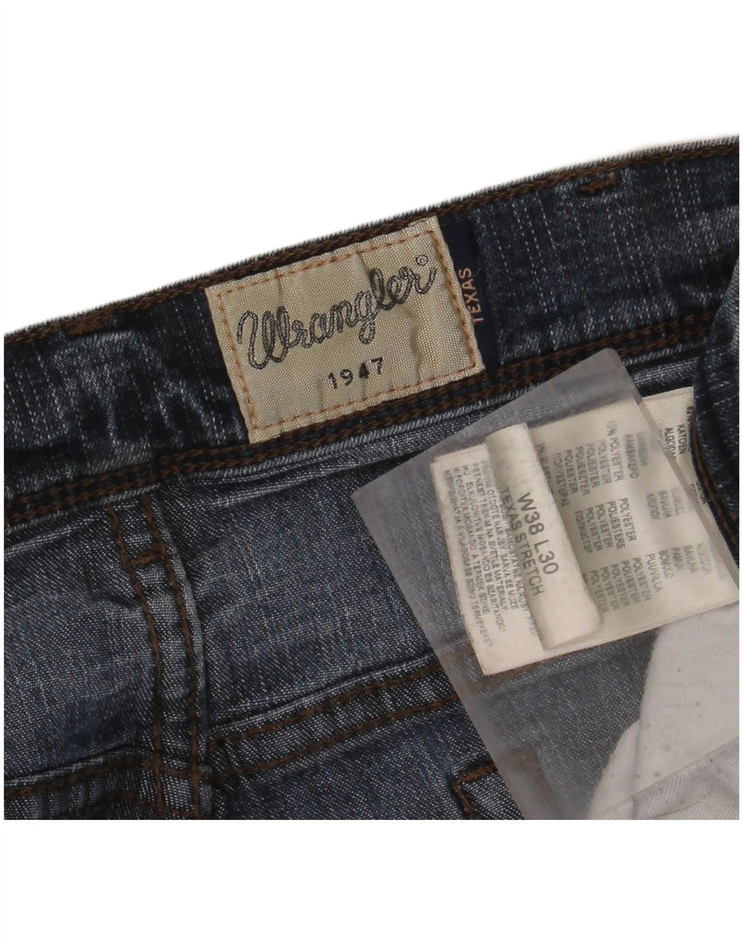 WRANGLER Vaqueros rectos elásticos Texas para hombre W38 L30 Algodón azul