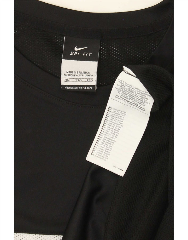 Nike - Camiseta Dri Fit para hombre, talla 2XL, color negro, poliéster