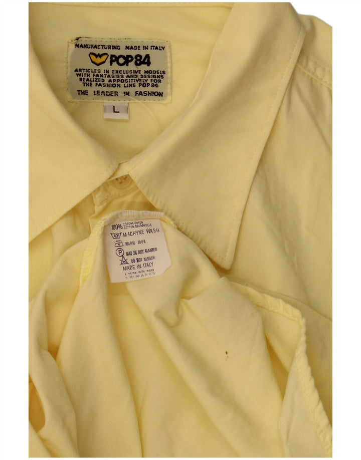 POP 84 Camisa Hombre Grande Amarillo Algodón