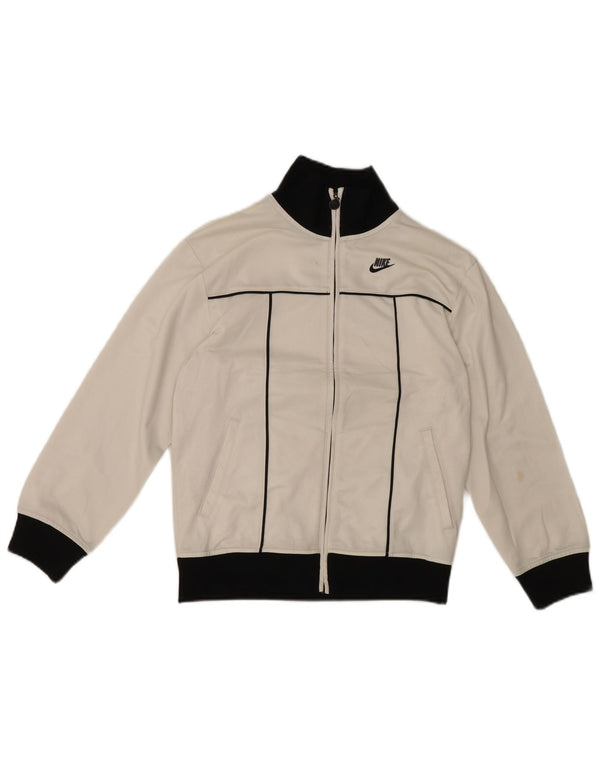Nike - Chaqueta de chándal para niño, 10-11 años, talla mediana, color blanco, deportiva