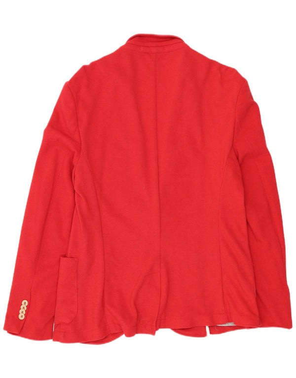 Zara Chaqueta tipo blazer de 2 botones para hombre UK 40 Large Rojo Algodón