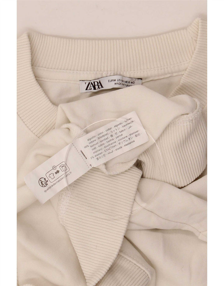 Zara Hombre Camiseta Oversize Top Medio Algodón Blanco