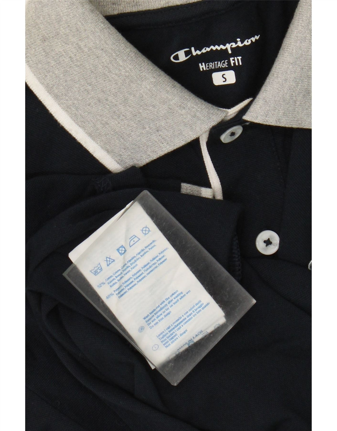 Champion Polo para hombre pequeño de algodón azul marino
