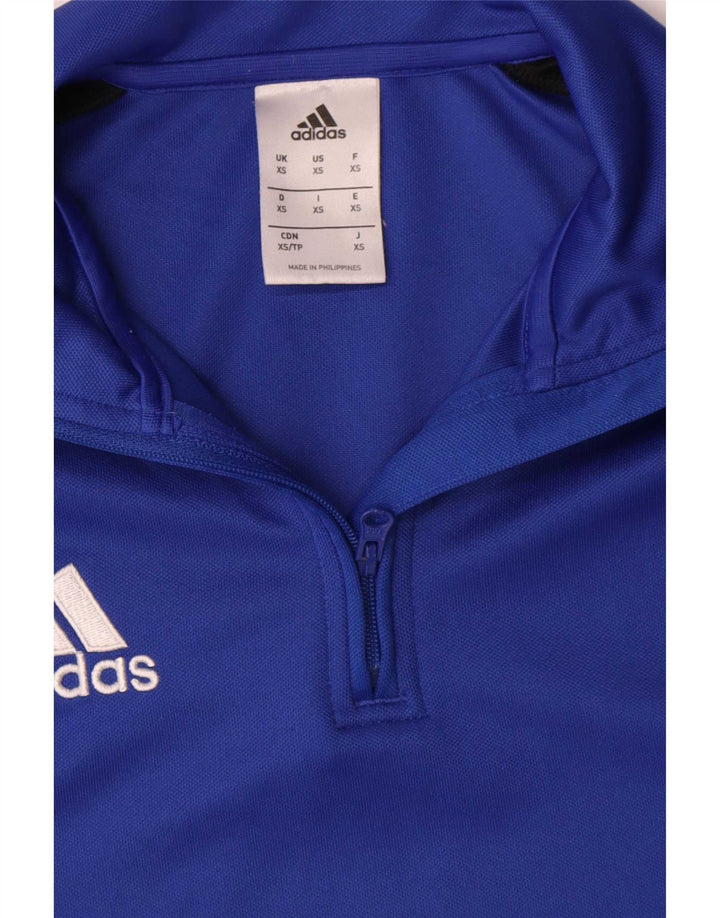 Adidas Hombre Climalite Zip Neck Jersey Chándal Top XS Azul Colorblock