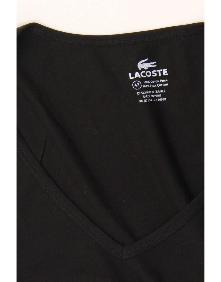 Camiseta Lacoste Mujer Top Talla 42 Grande Algodón Negro