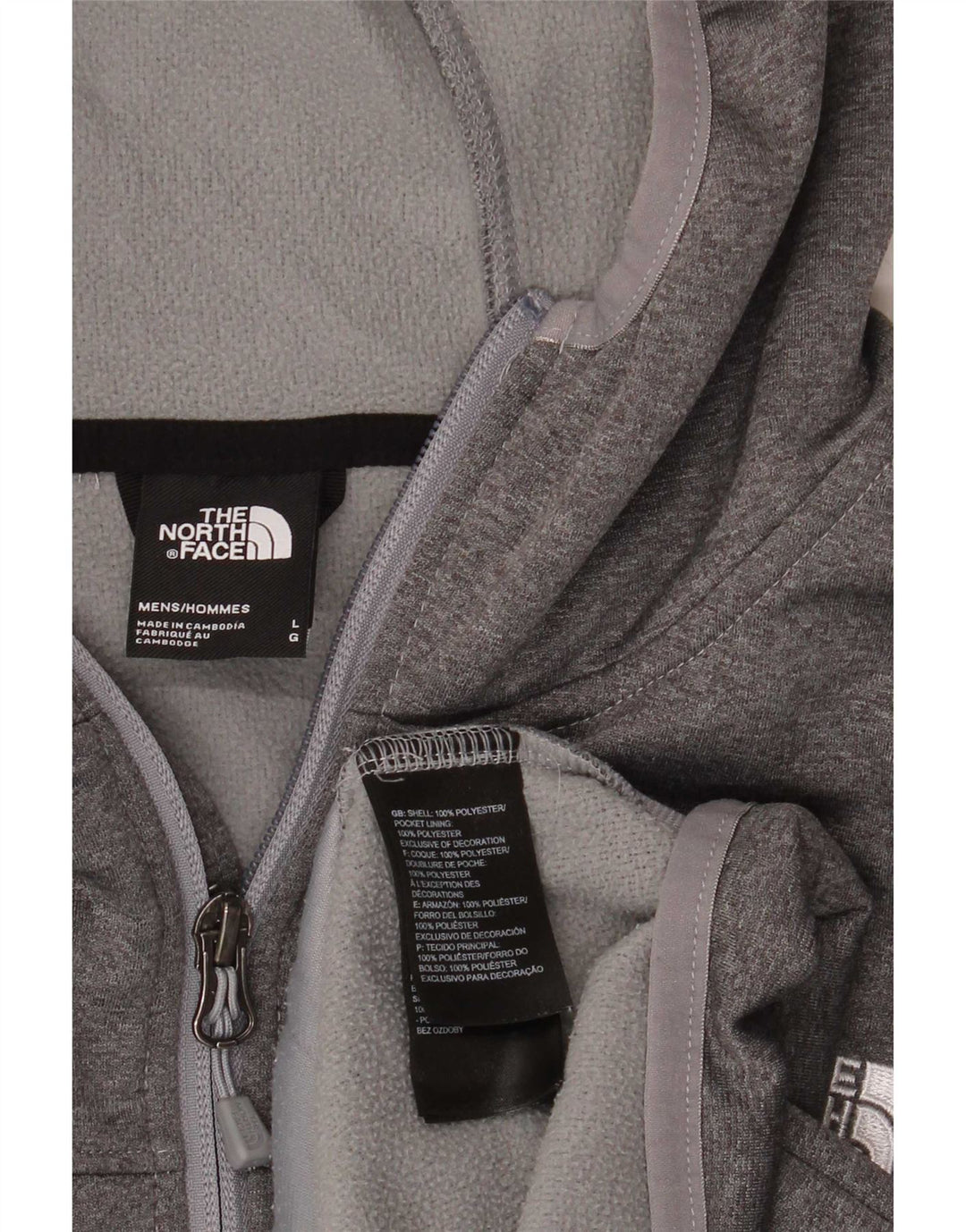 The North Face Suéter con capucha y cremallera para hombre Poliéster gris grande